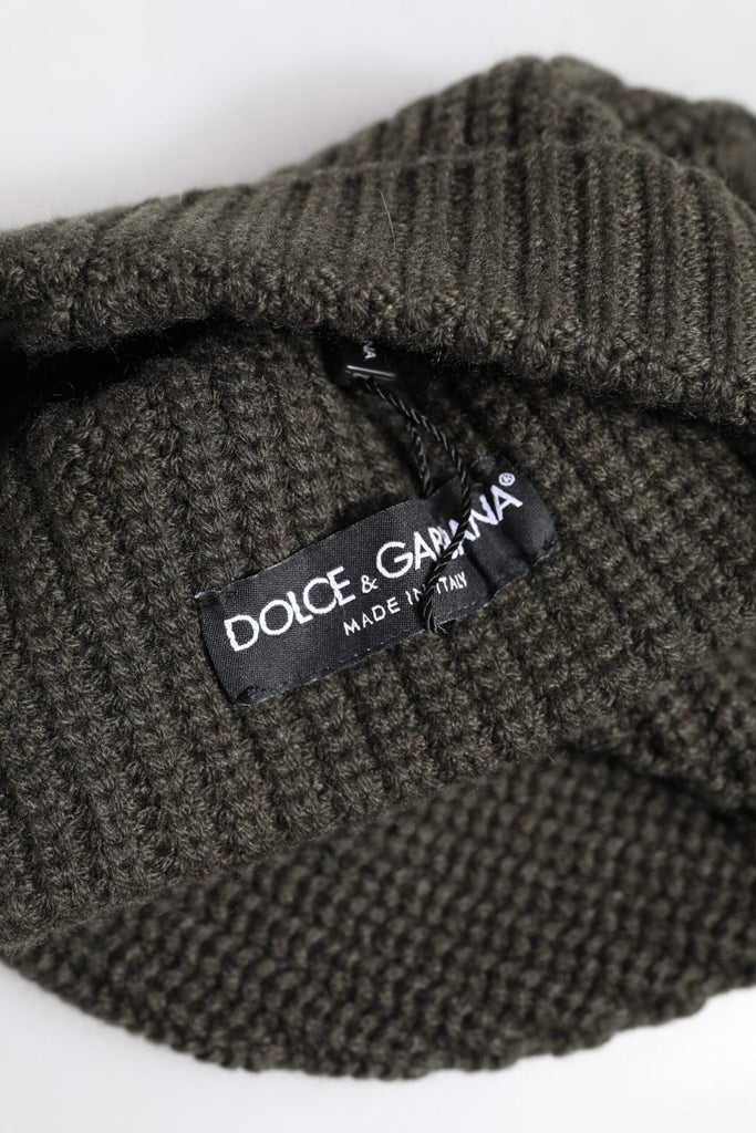 Dolce & Gabbana Dark Gray Cashmere Knit Winter Beanie Hat - Beyzy Store - Dolce & Gabbana