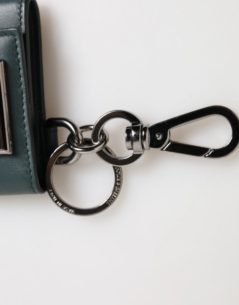 Dolce & Gabbana Dark Green Leather DG Logo Coin Purse Bag Charm Wallet - Beyzy Store - Dolce & Gabbana