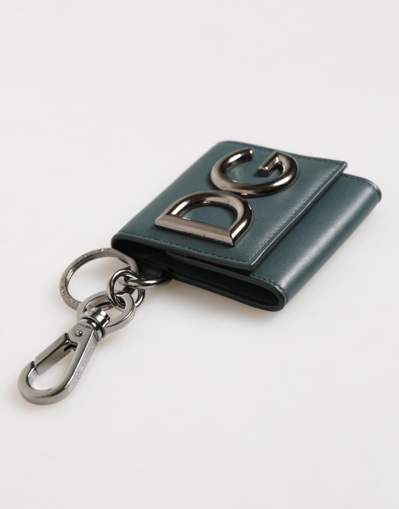 Dolce & Gabbana Dark Green Leather DG Logo Coin Purse Bag Charm Wallet - Beyzy Store - Dolce & Gabbana