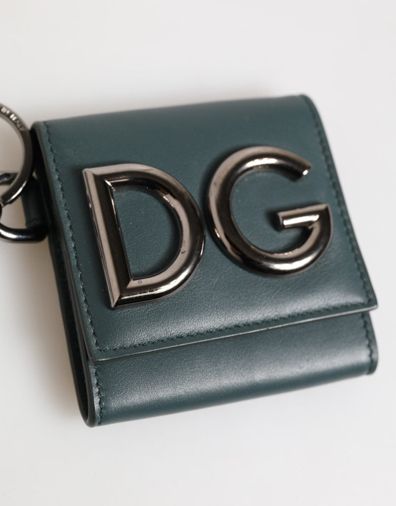 Dolce & Gabbana Dark Green Leather DG Logo Coin Purse Bag Charm Wallet - Beyzy Store - Dolce & Gabbana