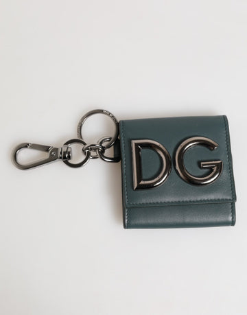 Dolce & Gabbana Dark Green Leather DG Logo Coin Purse Bag Charm Wallet - Beyzy Store - Dolce & Gabbana