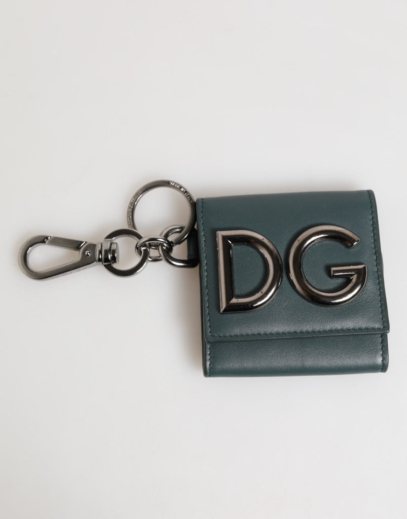 Dolce & Gabbana Dark Green Leather DG Logo Coin Purse Bag Charm Wallet - Beyzy Store - Dolce & Gabbana
