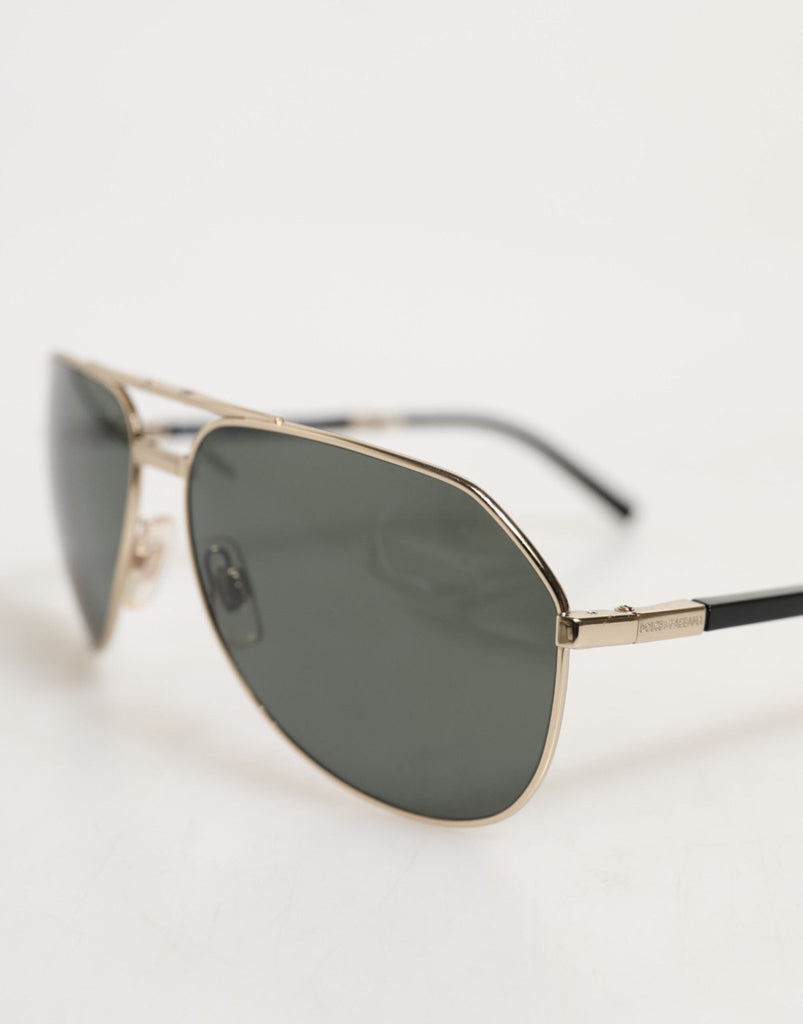 Dolce & Gabbana DG2106K Black Gold Plated Polarized MetalFrame Sunglasses - Beyzy Store - Dolce & Gabbana