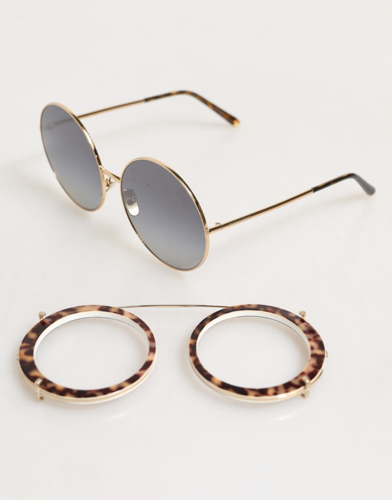 Dolce & Gabbana DG2198 Brown Leopard Print Gradient Round Sunglasses - Beyzy Store - Dolce & Gabbana