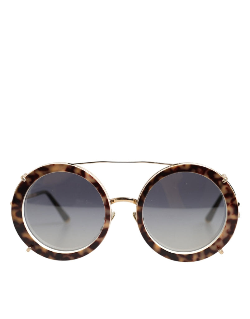 Dolce & Gabbana DG2198 Brown Leopard Print Gradient Round Sunglasses - Beyzy Store - Dolce & Gabbana