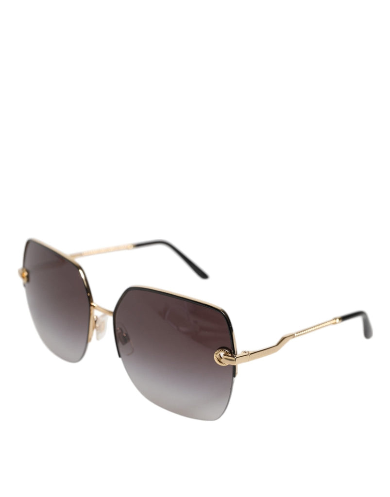 Dolce & Gabbana DG2267 Black Gold Metal Full Rim Square Sunglasses - Beyzy Store - Dolce & Gabbana