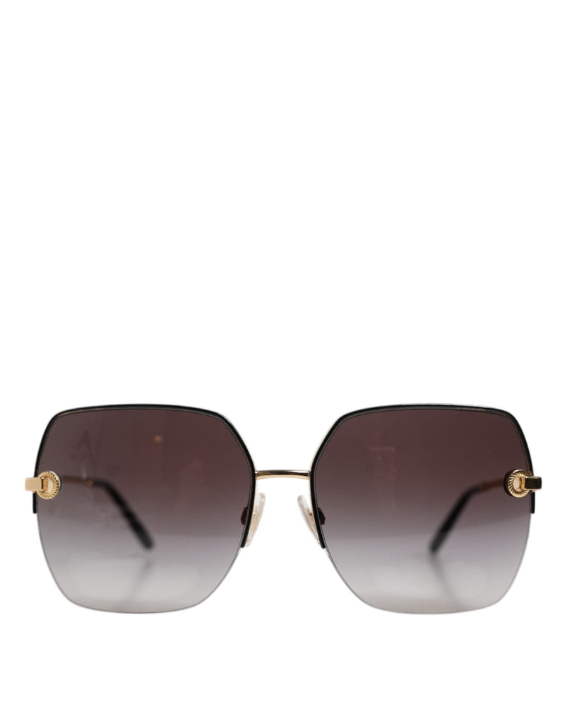 Dolce & Gabbana DG2267 Black Gold Metal Full Rim Square Sunglasses - Beyzy Store - Dolce & Gabbana