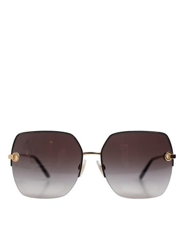 Dolce & Gabbana DG2267 Black Gold Metal Full Rim Square Sunglasses - Beyzy Store - Dolce & Gabbana