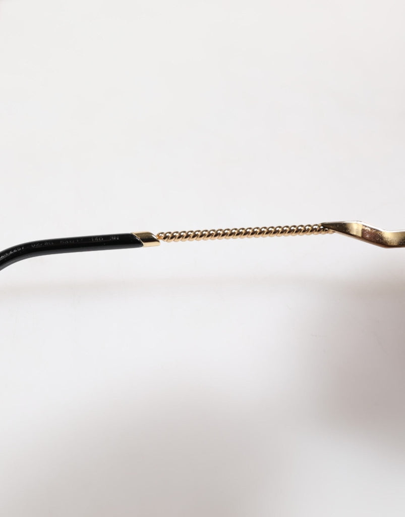 Dolce & Gabbana DG2267 Black Gold Metal Full Rim Square Sunglasses - Beyzy Store - Dolce & Gabbana