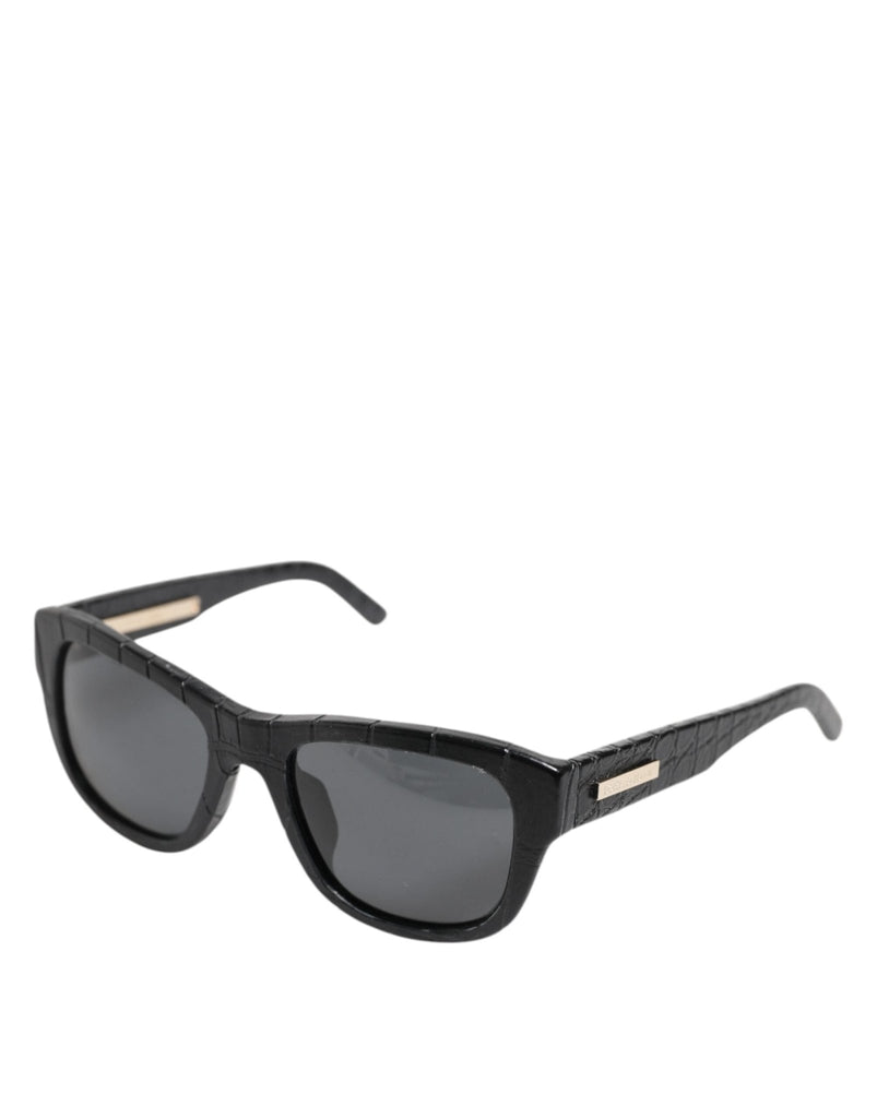 Dolce & Gabbana DG4177 Black Leather Frame Tinted Lens Sunglasses - Beyzy Store - Dolce & Gabbana