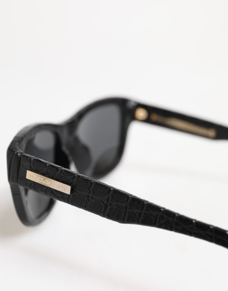 Dolce & Gabbana DG4177 Black Leather Frame Tinted Lens Sunglasses - Beyzy Store - Dolce & Gabbana