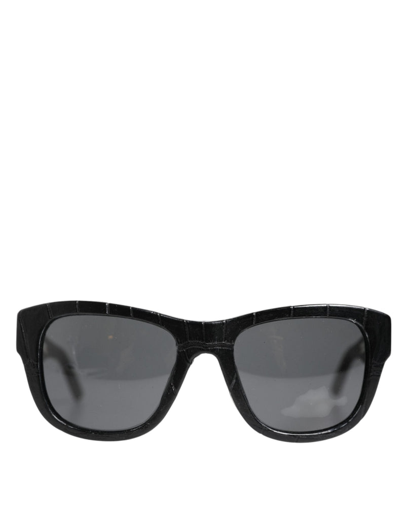 Dolce & Gabbana DG4177 Black Leather Frame Tinted Lens Sunglasses - Beyzy Store - Dolce & Gabbana