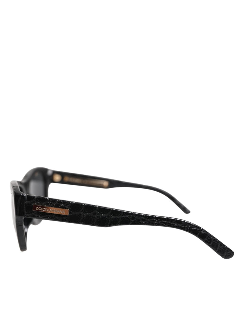 Dolce & Gabbana DG4177 Black Leather Frame Tinted Lens Sunglasses - Beyzy Store - Dolce & Gabbana