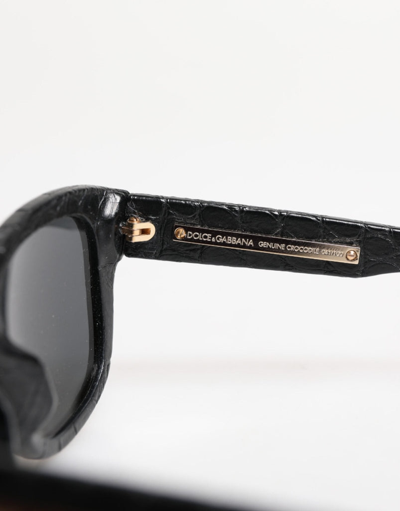 Dolce & Gabbana DG4177 Black Leather Frame Tinted Lens Sunglasses - Beyzy Store - Dolce & Gabbana