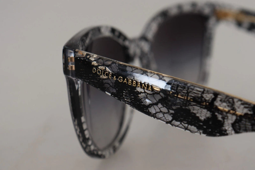 Dolce & Gabbana DG4190 Black Lace Acetate Crystal Round Sunglasses - Beyzy Store - Dolce & Gabbana