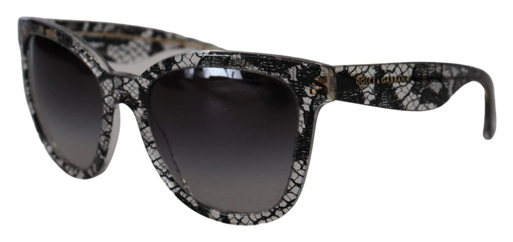 Dolce & Gabbana DG4190 Black Lace Acetate Crystal Round Sunglasses - Beyzy Store - Dolce & Gabbana