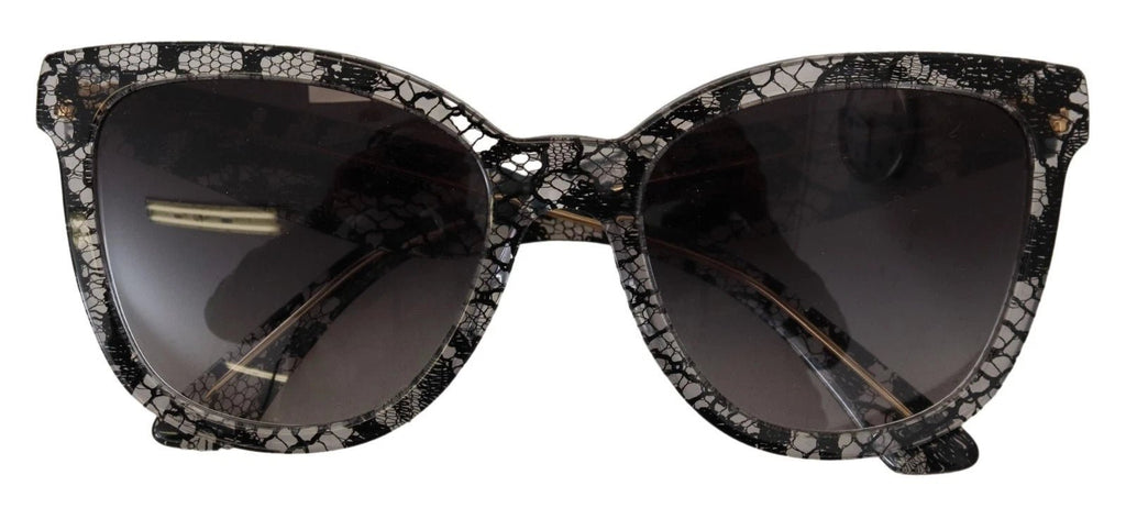 Dolce & Gabbana DG4190 Black Lace Acetate Crystal Round Sunglasses - Beyzy Store - Dolce & Gabbana