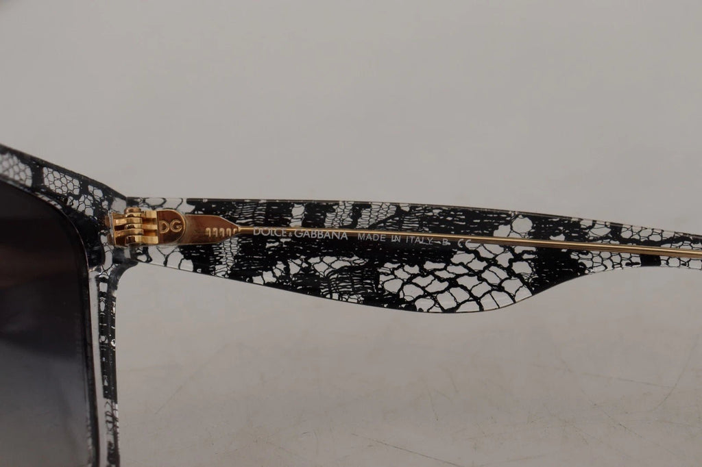 Dolce & Gabbana DG4190 Black Lace Acetate Crystal Round Sunglasses - Beyzy Store - Dolce & Gabbana