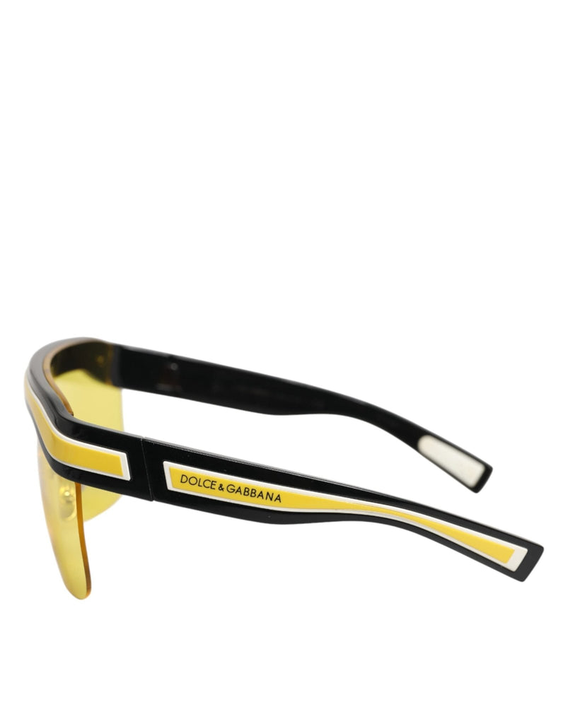 Dolce & Gabbana DG6162 Shield Black Yellow White Polyamide Sunglasses - Beyzy Store - Dolce & Gabbana