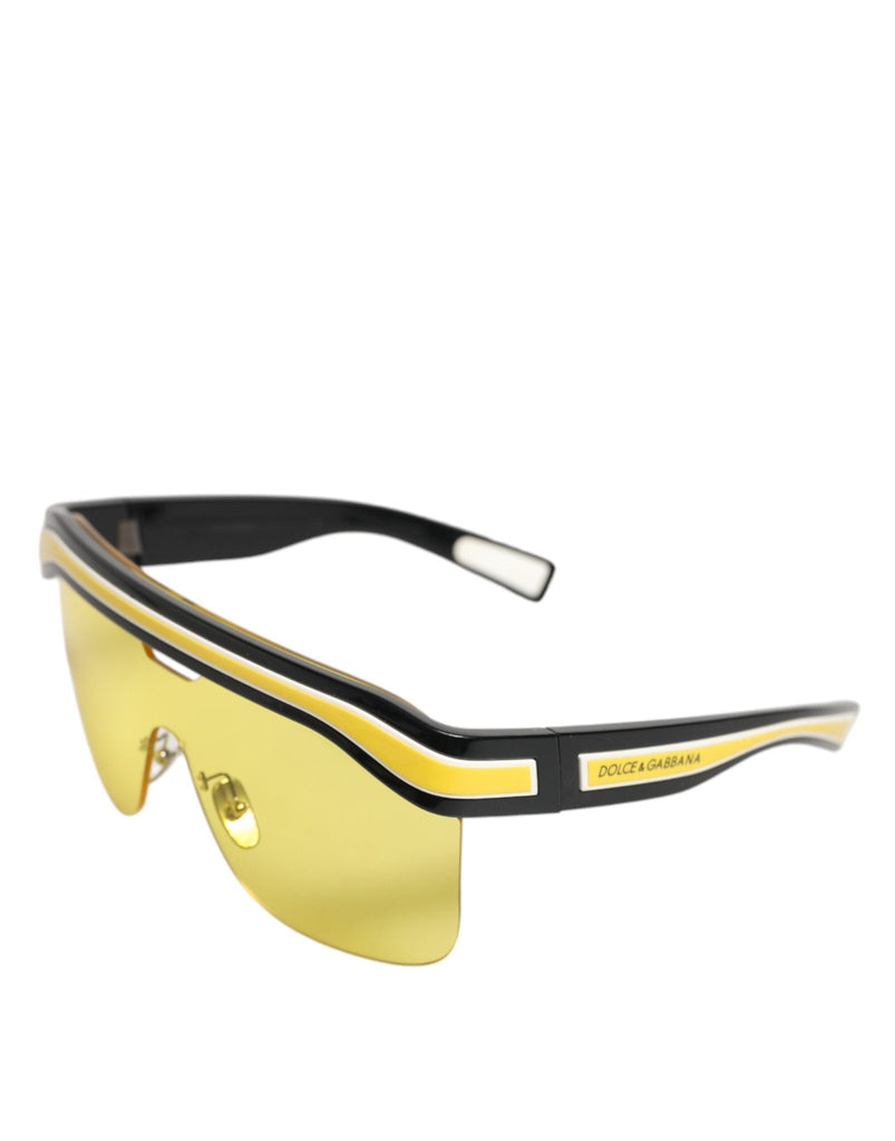 Dolce & Gabbana DG6162 Shield Black Yellow White Polyamide Sunglasses - Beyzy Store - Dolce & Gabbana
