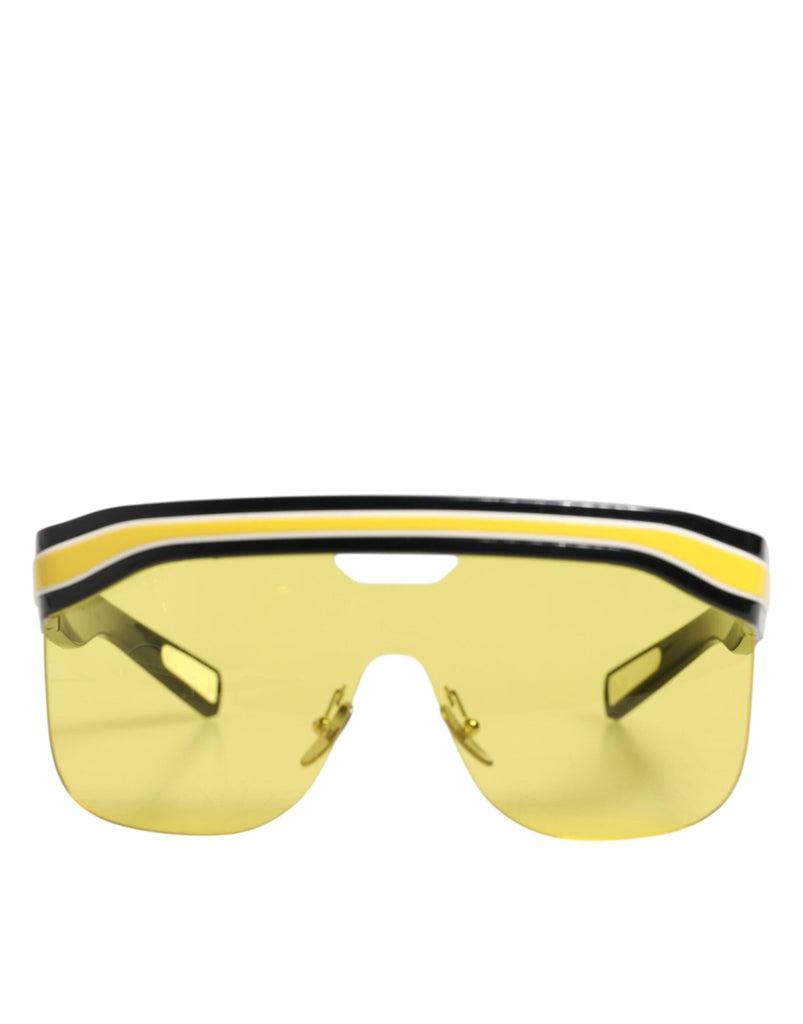 Dolce & Gabbana DG6162 Shield Black Yellow White Polyamide Sunglasses - Beyzy Store - Dolce & Gabbana