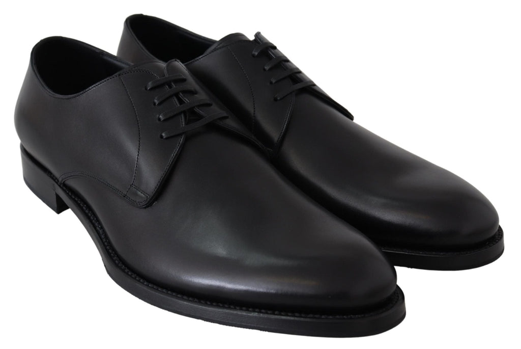 Dolce & Gabbana Elegant Black Leather Derby Dress Shoes - Beyzy Store - Dolce & Gabbana