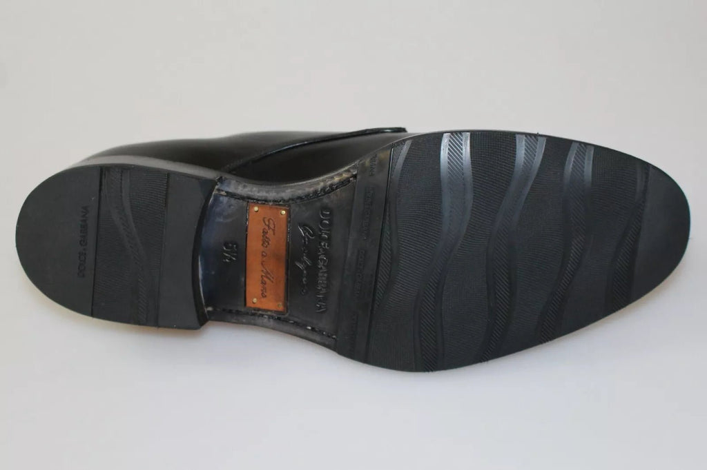 Dolce & Gabbana Elegant Black Leather Derby Dress Shoes - Beyzy Store - Dolce & Gabbana