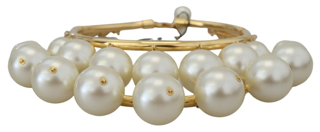 Dolce & Gabbana Elegant Faux Pearl Embellished Gold Choker - Beyzy Store - Dolce & Gabbana