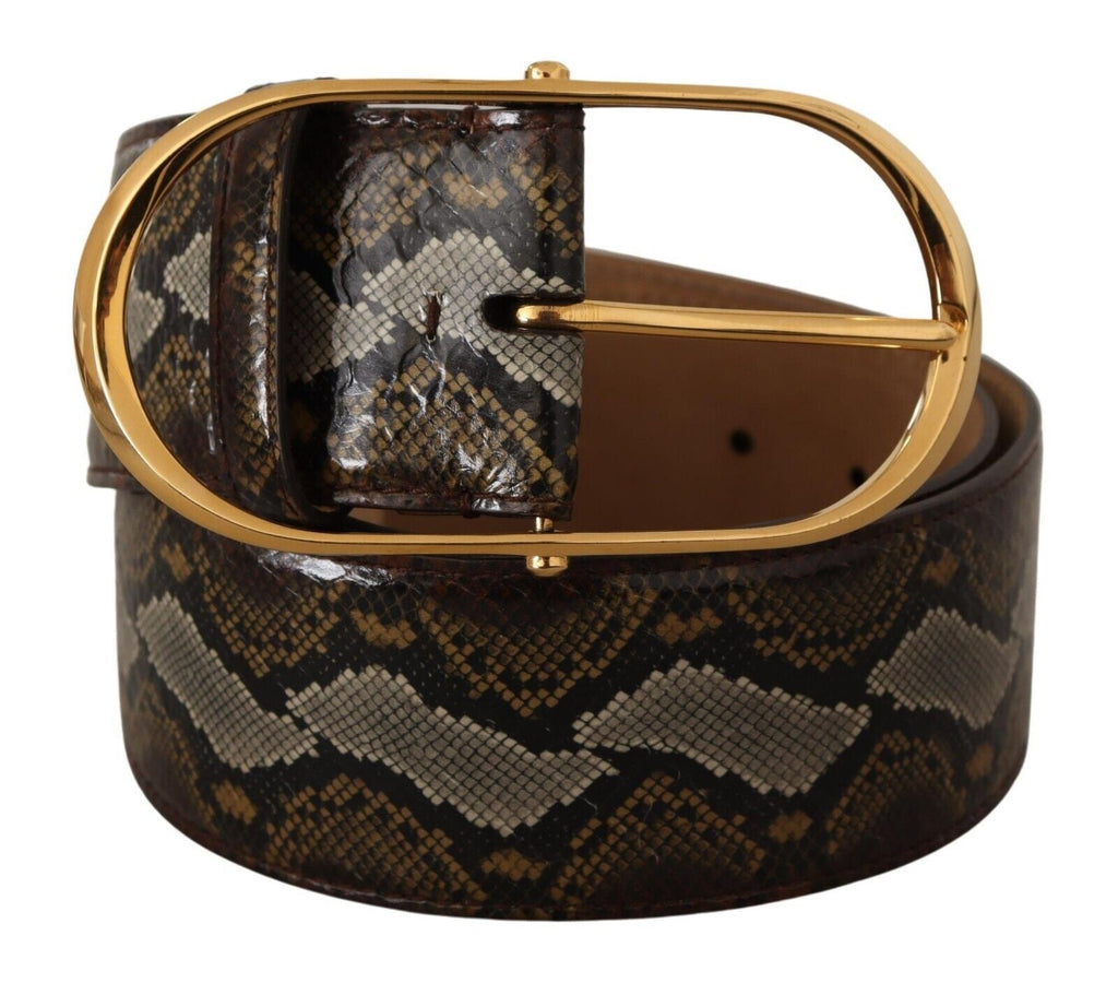 Dolce & Gabbana Elegant Gold Oval Buckle Leather Belt - Beyzy Store - Dolce & Gabbana
