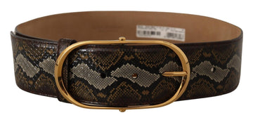 Dolce & Gabbana Elegant Gold Oval Buckle Leather Belt - Beyzy Store - Dolce & Gabbana