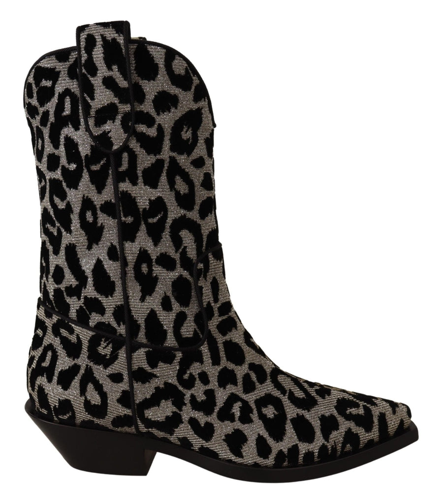 Dolce & Gabbana Elegant Leopard Print Mid Calf Boots - Beyzy Store - Dolce & Gabbana