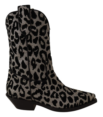 Dolce & Gabbana Elegant Leopard Print Mid Calf Boots - Beyzy Store - Dolce & Gabbana