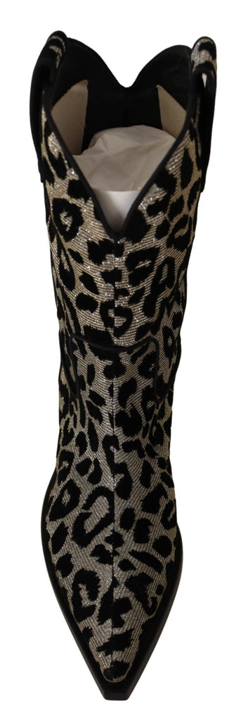 Dolce & Gabbana Elegant Leopard Print Mid Calf Boots - Beyzy Store - Dolce & Gabbana