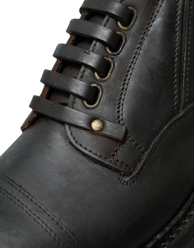 Dolce & Gabbana Elegant Mens Leather Derby Dress Shoes - Beyzy Store - Dolce & Gabbana