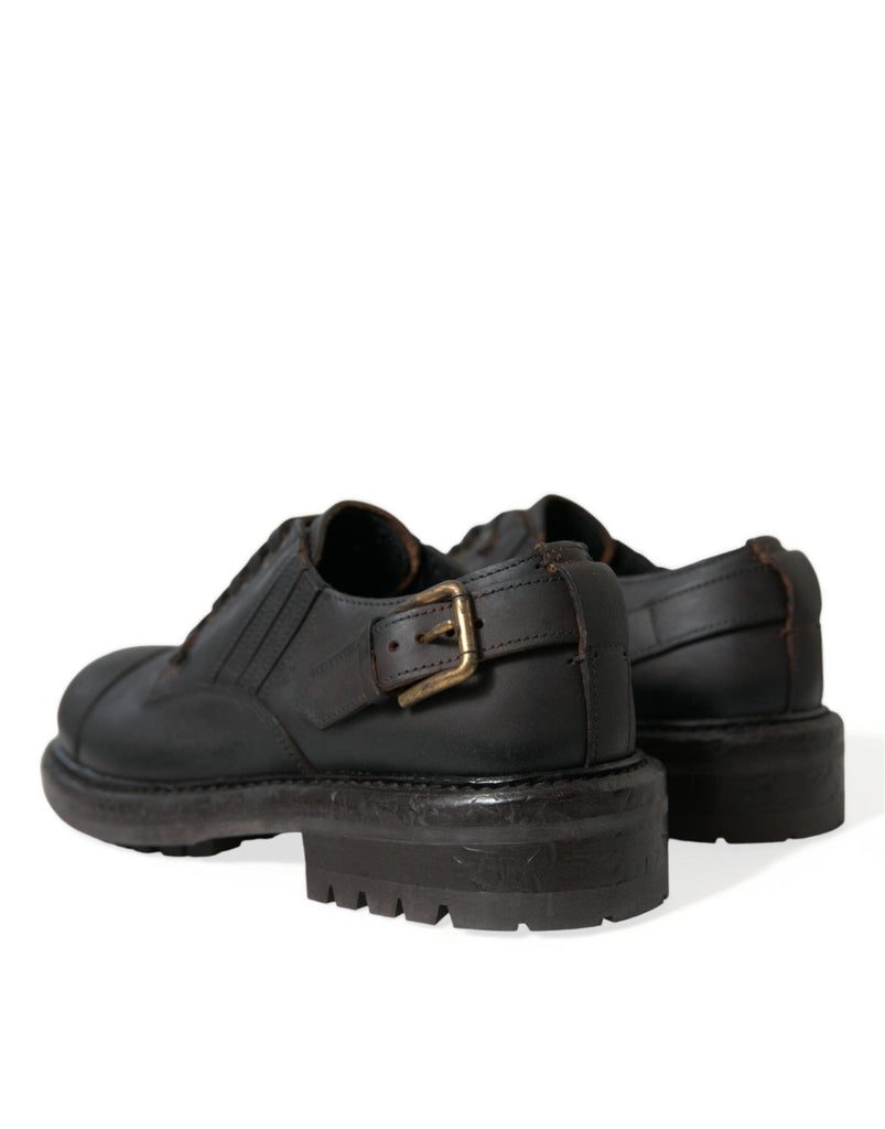 Dolce & Gabbana Elegant Mens Leather Derby Dress Shoes - Beyzy Store - Dolce & Gabbana