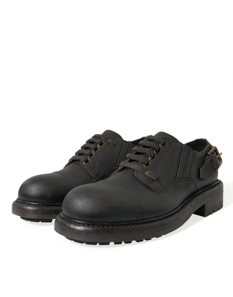 Dolce & Gabbana Elegant Mens Leather Derby Dress Shoes - Beyzy Store - Dolce & Gabbana