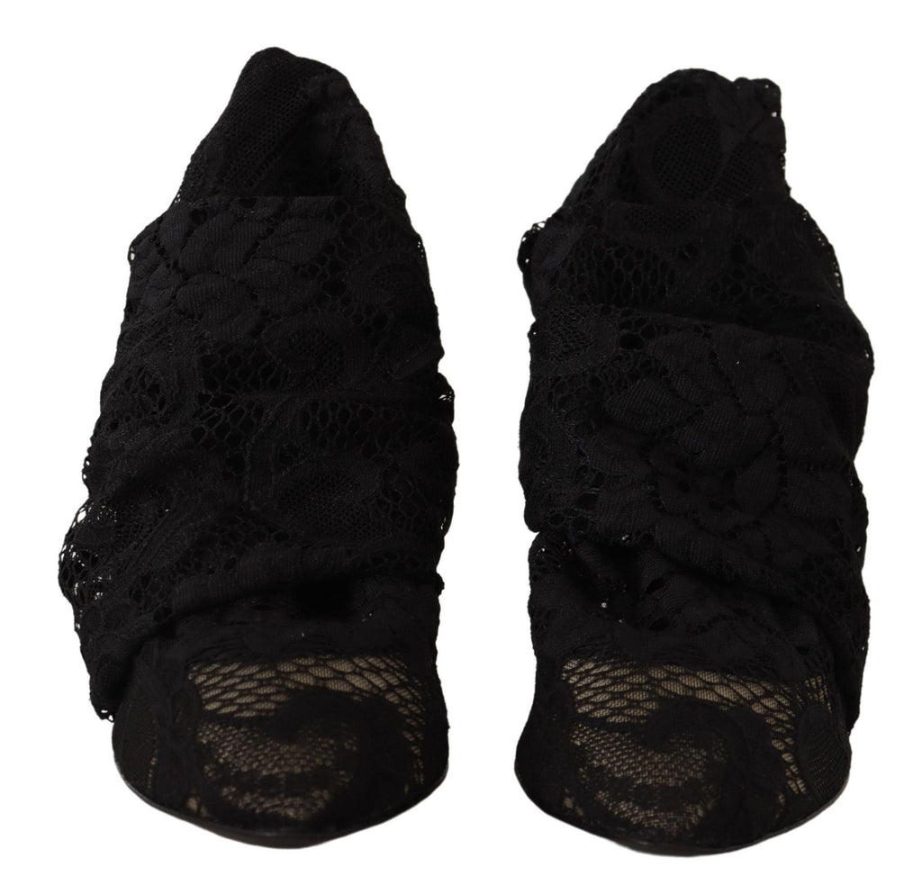 Dolce & Gabbana Elegant Stretch Sock Boots in Sleek Black - Beyzy Store - Dolce & Gabbana