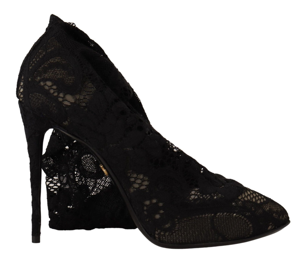 Dolce & Gabbana Elegant Stretch Sock Boots in Sleek Black - Beyzy Store - Dolce & Gabbana