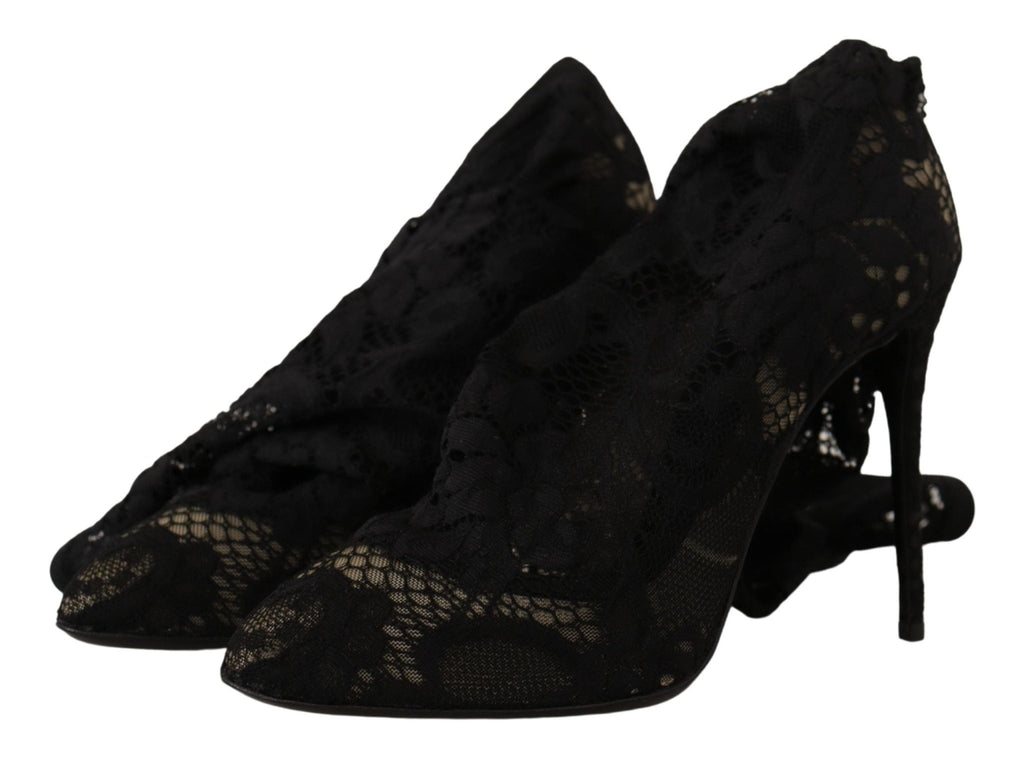Dolce & Gabbana Elegant Stretch Sock Boots in Sleek Black - Beyzy Store - Dolce & Gabbana