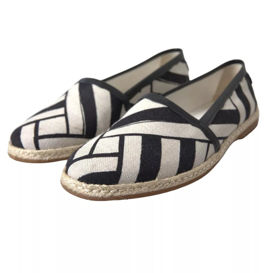 Dolce & Gabbana Elegant Striped Leather Espadrilles - Beyzy Store - Dolce & Gabbana
