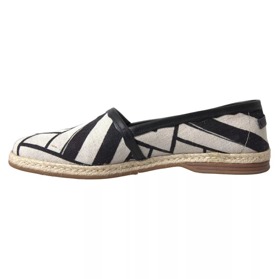 Dolce & Gabbana Elegant Striped Leather Espadrilles - Beyzy Store - Dolce & Gabbana