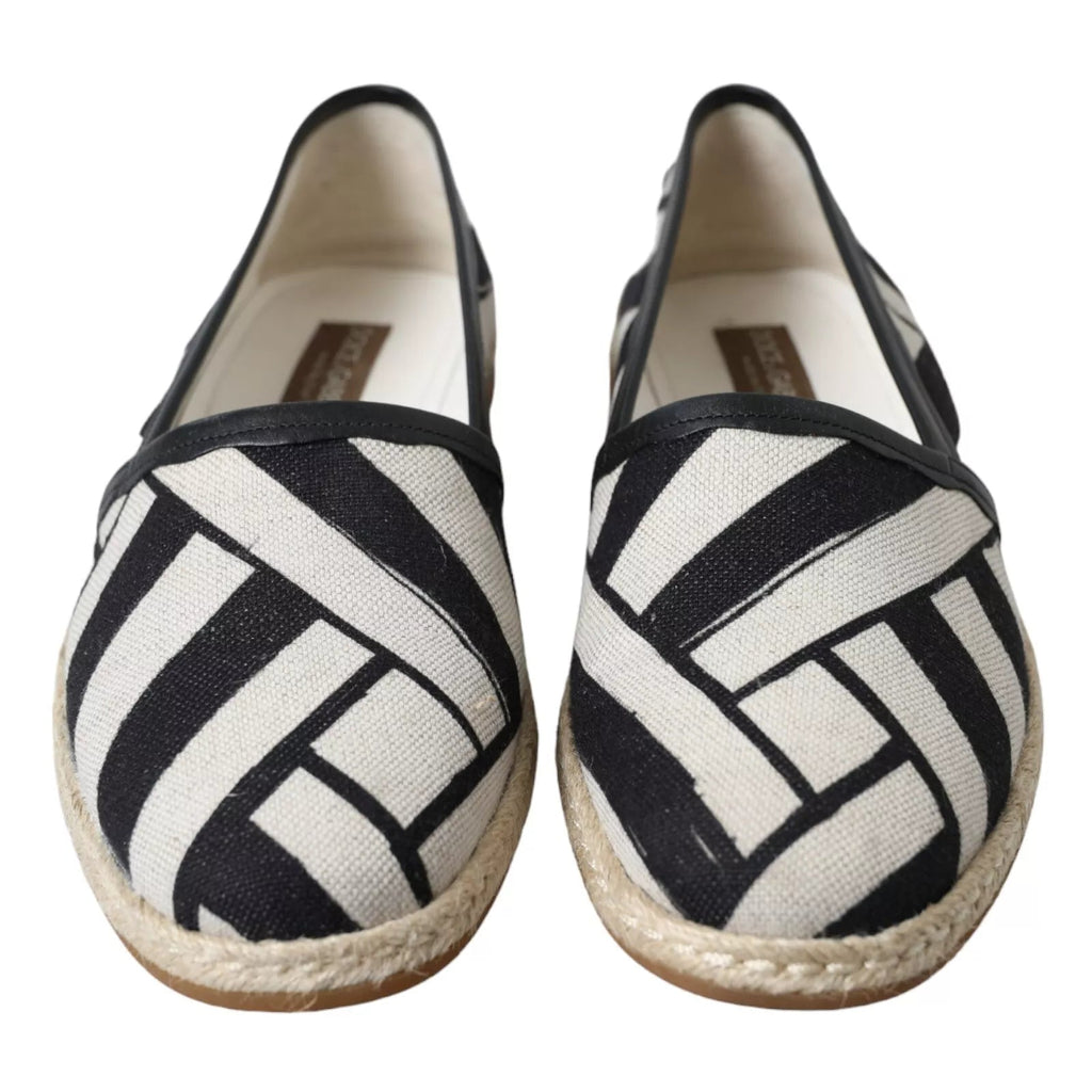 Dolce & Gabbana Elegant Striped Leather Espadrilles - Beyzy Store - Dolce & Gabbana