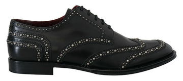 Dolce & Gabbana Elegant Studded Black Derby Shoes - Beyzy Store - Dolce & Gabbana