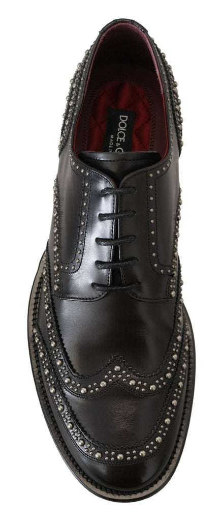Dolce & Gabbana Elegant Studded Black Derby Shoes - Beyzy Store - Dolce & Gabbana