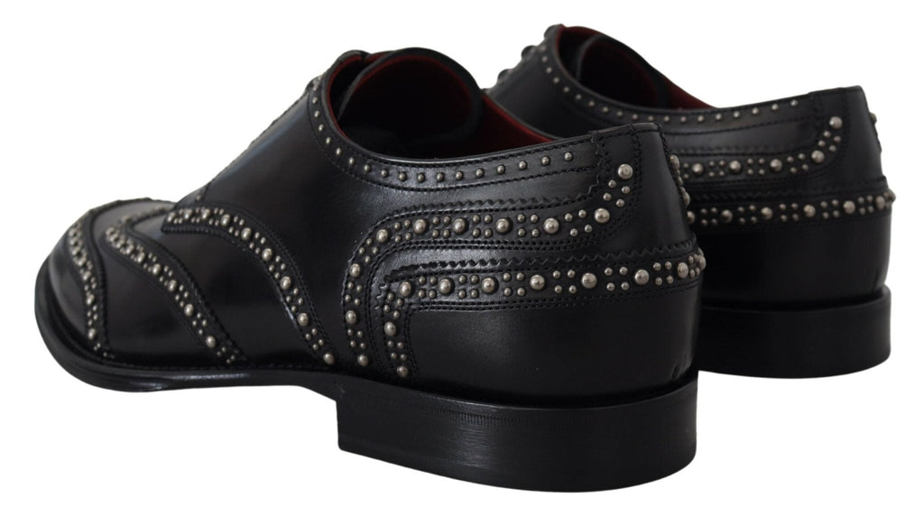 Dolce & Gabbana Elegant Studded Black Derby Shoes - Beyzy Store - Dolce & Gabbana
