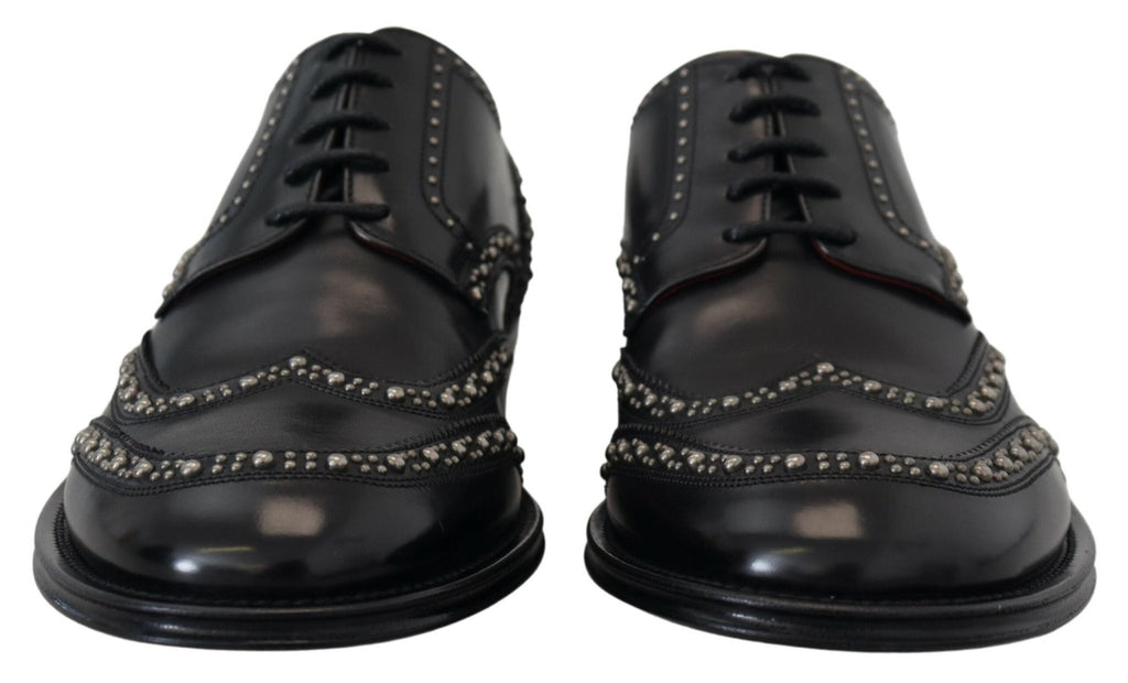 Dolce & Gabbana Elegant Studded Black Derby Shoes - Beyzy Store - Dolce & Gabbana