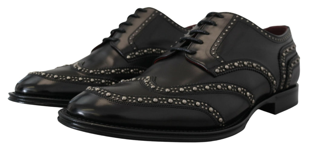 Dolce & Gabbana Elegant Studded Black Derby Shoes - Beyzy Store - Dolce & Gabbana