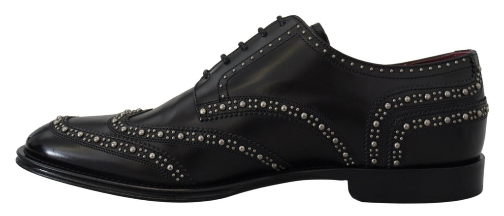 Dolce & Gabbana Elegant Studded Black Derby Shoes - Beyzy Store - Dolce & Gabbana