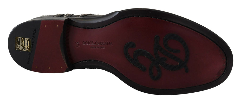 Dolce & Gabbana Elegant Studded Black Derby Shoes - Beyzy Store - Dolce & Gabbana