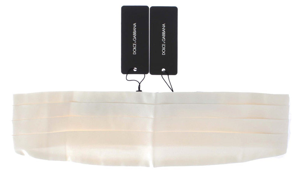 Dolce & Gabbana Elegant White Silk Cummerbund - Beyzy Store - Dolce & Gabbana
